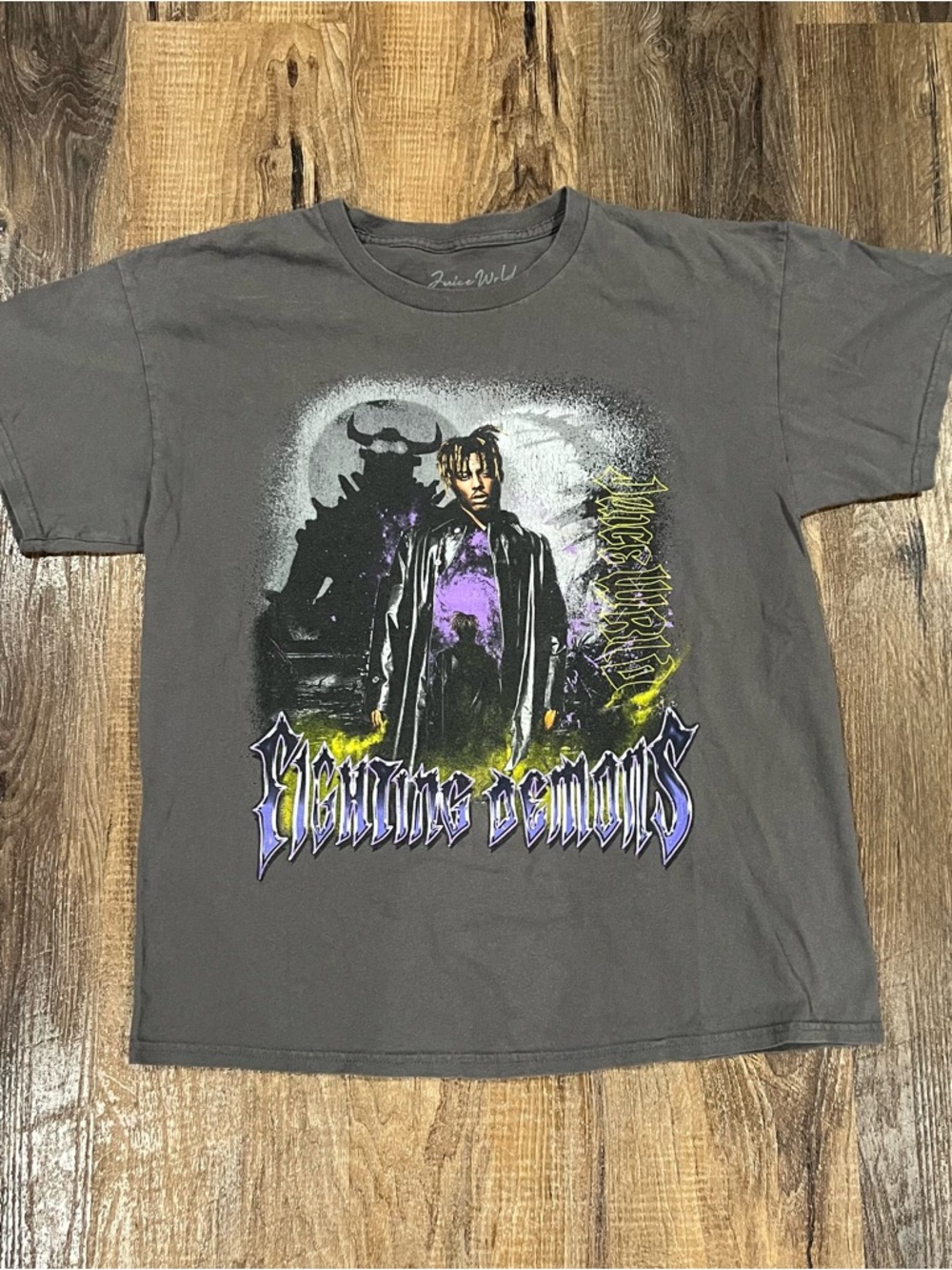Juice WRLD Fighting Demons Hip Hop Graphic T Shirt Mens L
